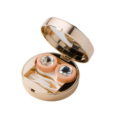 Imagem de Estojo porta lentes Diamante + Pinça e Ventosa Amarelo