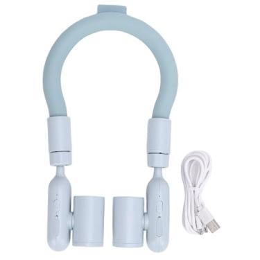 Imagem de HEEPDD Ventilador de Pescoço Portátil, Azul, 3 Velocidades, Bateria 8000mAh, USB-C Recarregável, para Ciclismo