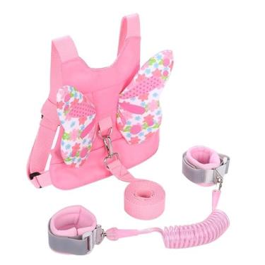 Imagem de PandaEar Arnês De Segurança Infantil Com Guia E Pulseira Anti-Perda, 3 Em 1, Cinto Guia, Anti-Perda Para Caminhada Infantil, Meninas - Rosa