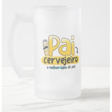 Imagem de Caneca Pai Cervejeiro O Melhor Tipo de Pai Vidro Jateado 475ml