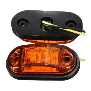 Imagem de Kit 2 Lanterna Delimitadora Laranja Led 12v 24v Caminhão Baú - STORE A
