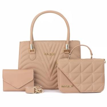 Imagem de Kit 2 Bolsas Femininas Transversal Nude Tiracolo + Carteira – Estilo, Praticidade e Versatilidade em Dobro!