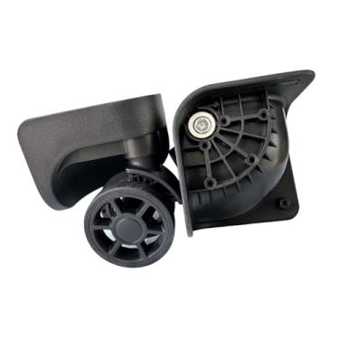 Imagem de Esquirla 2x Rodas giratórias para mala de viagem, fileira dupla para caixa de viagem, rotação 360 resistente, substituição de rodas para bagagem, Preto