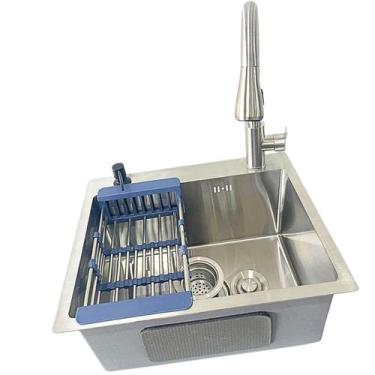 Imagem de Kit Cuba Gourmet 50x40cm + Torneira Moncocomando Extensível - Moreira 