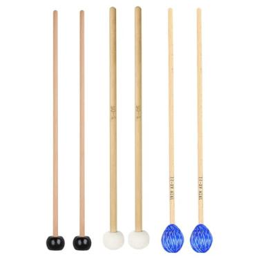 Imagem de MERIGLARE 6x Baquetas de Percussão, Baquetas de Bateria Leves, Multifuncionais, de Bateria, Cabo de Madeira para Palco de Meditação com Xilofone