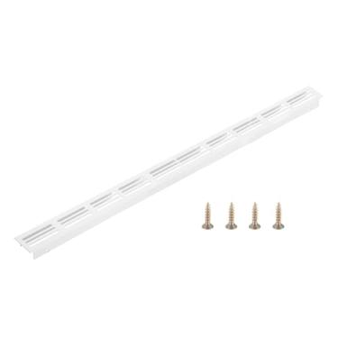 Imagem de PATIKIL Tampa de saída de ar da porta, 50 x 3,5 cm (dimensões externas), grade de ventilação com venezianas de alumínio, ventilação retangular com parafusos de montagem para armário de sapatos, branca