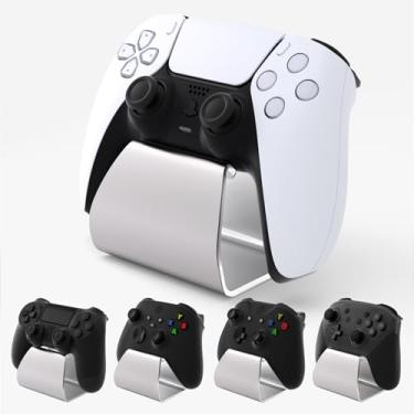 Imagem de PlayVital Stand-AL Game Controller Stand for ps5, for ps4, Universal Desktop Display Gamepad Suppoter for Xbox Series X/S, Xbox One, Aluminium Metal Controller Holder for Switch Pro - Silver