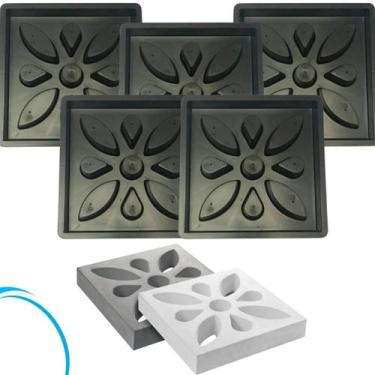 Imagem de 5 Unidades Forma Base Matriz Concreto 39x39x7 Tipo Flor Pétala Cobosé 
