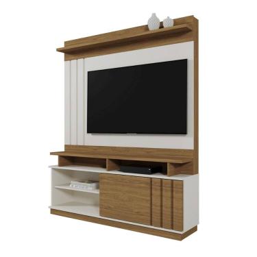 Imagem de Home Painel Goiás com Porta Ripada para TV até 55” Polegadas