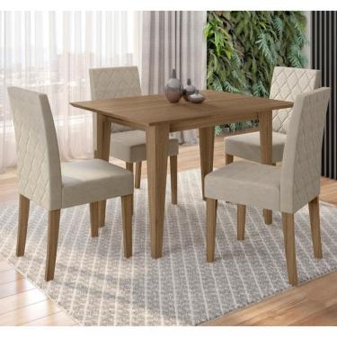 Imagem de Conjunto Sala de Jantar Kate 120cm com 4 cadeira Jade Poliman