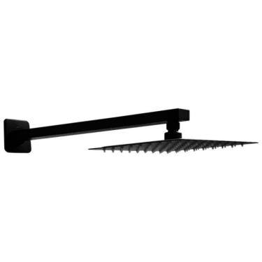 Imagem de Ducha Chuveiro Grande 25X25 Inox Preto Quadrado Banheiro