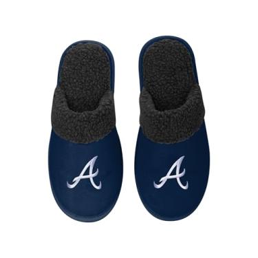 Imagem de FOCO - Chinelos masculinos MLB Big Logo Team Color Suede Sherpa Scuff, Atlanta Braves, Small