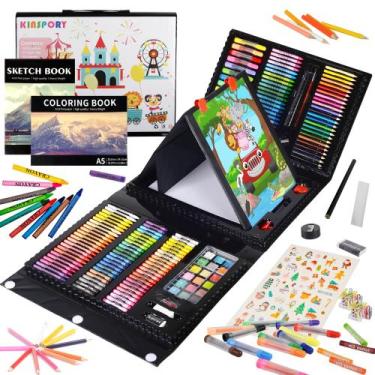Imagem de Kit de arte KINSPORY, pacote 290 com cavalete duplo dobrável para cria