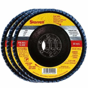 Imagem de Disco de Lixa Flap 4.1/2 POL Grão 80 com 12 Unidades STARRETT