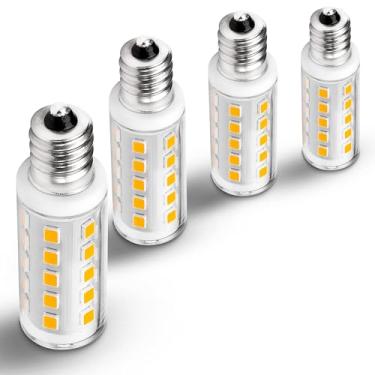 Imagem de Lâmpada LED regulável E12 Lâmpada de sal do Himalaia 4W, equivalente a 15W 40W, 400lm 2700K branco quente AC120V S6 C7 E12 Base de candelabro para luz noturna Lustres de luz de Natal Lâmpada de vela