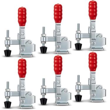 Imagem de Otoolling 6 peças kit de trava de tampa de defumador aço carbono resistente ao calor braçadeira de porta de borracha resistente ao calor