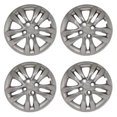 Imagem de Kit 4 Calota Aro 14 Compatível c/Roda Etios Yaris - Grafite brilhante