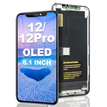 Imagem de EFAITHFIX Tela de substituição para iPhone 12/12 PRO OLED [NÃO LCD] Tela de 6,1 polegadas 3D Touch Display Digitalizador FHD Montagem de moldura compatível com iPhone 12/12 Pro com adesivo à prova