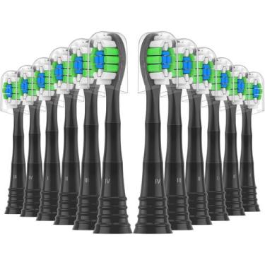 Imagem de Cabeças de escova de dentes de reposição Wardimark AquaSonic Black 12c