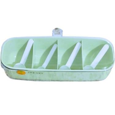 Imagem de Porta Condimento Com Pegador Em Acrílico 4 Divisórias Verde - Isanog