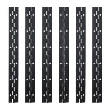 Imagem de FarBoat 6 dobradiças contínuas para piano, dobradiças contínuas de aço inoxidável de 30,5 cm com furos, dobradiça de aço inoxidável polido resistente de 0,1 cm de espessura com parafusos para caixas