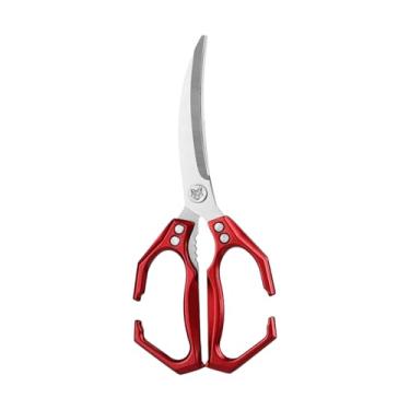 Imagem de Rrlihjgu Tesoura De Cozinha Para Alimentos,Tesoura Alimentar 2 em 1 com Quebra Nozes - Multiuso Inoxidável De Alta Resistência Para Processar Alimentos Frutas Legumes Camarão