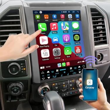 Imagem de Tesla Stereo para Ford F150 Radio Upgrade 2015 2016 2017 2018 2019 2020, tela TStyle de 30.7 cm, rádio veicular sem fio Carplay Android Auto Ready, mantém a câmera OEM e o controle do volante, plug