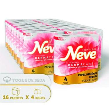 Imagem de Papel higienico neve folha dupla fardo com 64 rolos de 30m