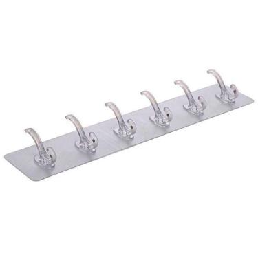 Imagem de Cabideiro Multiuso Porta Chaves 6 Ganchos Sem Furos - YAAY