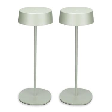 Imagem de TORCHSTAR Candeeiros de mesa LED recarregáveis, luminária de mesa sem fio regulável para restaurante hotel, lâmpada de mesa portátil operada por bateria de 4000 mAh, 2700 K, porta de carregamento