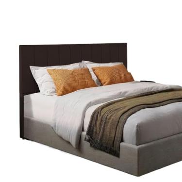 Imagem de Cabeceira de Cama Estofada Detalhes Com Pé(1,95,COURINO MARROM)