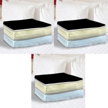 Imagem de Maleiro Organizador de Roupas para Guarda Roupas com Ziper em TNT Tamanhos P - M - G (Kit 03 Pequeno)