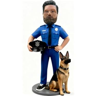 Imagem de Boneca personalizada de aposentadoria policial com cachorro policial, estatueta personalizada baseada em foto - presente perfeito para colegas/família/amigos no Natal/aniversário/aniversário