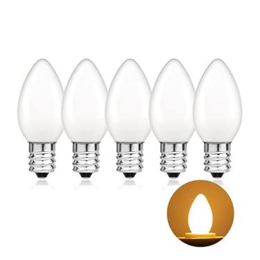 Imagem de Lâmpada noturna de mini candelabro C7 regulável, lâmpadas LED de Natal, branco quente 2700K, 1W (equivalente a 10W), base de candelabro E12, perfeita para férias, Natal, decoração de casa, pacote com
