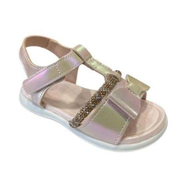 Imagem de Sandália Menina Mini Sua Cia Rosa Perolizado 4103.41014-Feminino