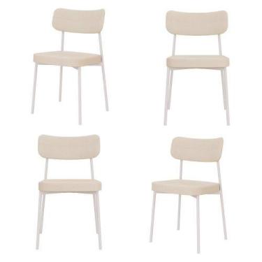 Imagem de Conjunto 4 Cadeiras de Jantar Mynna Corriente Est.Branca - Metalig