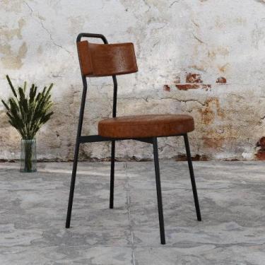 Imagem de Cadeira de Jantar Stout Revestimento Sintético Est.Preta - Metalig