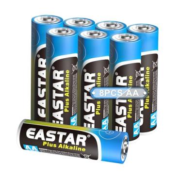 Imagem de EASTAR BTS Pilhas alcalinas AA pacote com 8, baterias A duplas de alto desempenho com design à prova de vazamento, longa vida útil (10 anos) - Bateria tamanho LR6/AA para controles remotos, brinquedos
