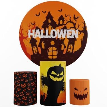 Imagem de Kit Decoração Festa, Painel Halloween + Trio Capas De Cilindros (Color 04)