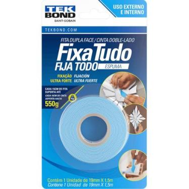 Imagem de Fita Dupla Face de Espuma Fixa Tudo 19mm x 1,5m - 550g - Tek Bond -