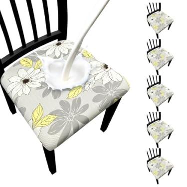 Imagem de Fafua Capas de assento impermeáveis para cadeiras de sala de jantar, conjunto de 6, capas elásticas removíveis para cadeiras de jantar, cozinha, hotel, festa