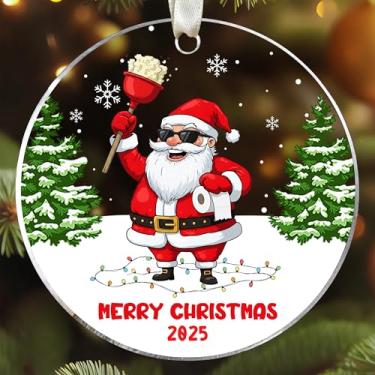 Imagem de KATLADIZ Ornamento de desentupidor de vaso sanitário - Enfeites de Natal - Presentes engraçados de Natal para homens, mulheres - Ornamento de acrílico engraçado para pendurar 2025