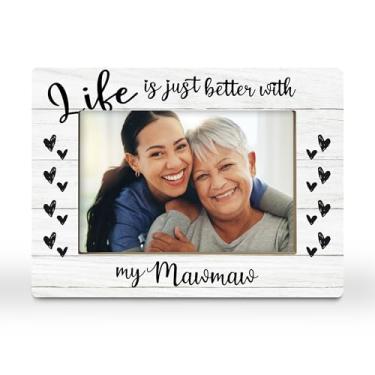 Imagem de CGBHW Porta-retrato Mawmaw Gifts, Grandmother Mormor, presentes de netos, netos, melhor presente de avó de todos os tempos, para meme Mamaw, porta-retrato feminino, 10 x 15 cm, horizontal para