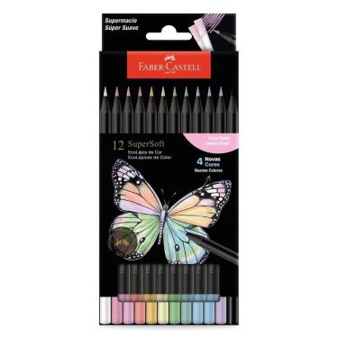 Imagem de Lapis De Cor Supersoft 12 Cores Pastel Faber Castell Novo Estojo