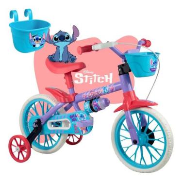 Imagem de Bicicleta Aro 12 Lilo & Stitch Menina 2-4 Anos Com Rodinhas Bicicleta 