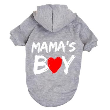 Imagem de Cayxatiu Moletom com capuz para gatos, roupas de cachorrinho, moletom com capuz estampado mamãe menino para cães pequenos e médios (cinza, 2GG)