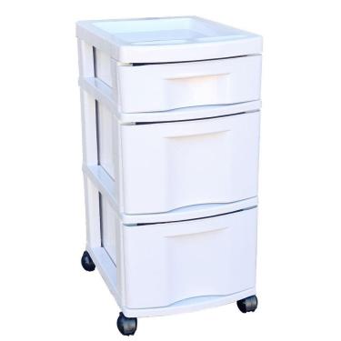 Imagem de Gaveteiro Plástico Organizador Branco 3 Gavetas Agraplast