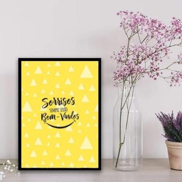 Imagem de Quadro Sorrisos Sempre Serão Bem Vindos 24X18Cm - Com Vidro