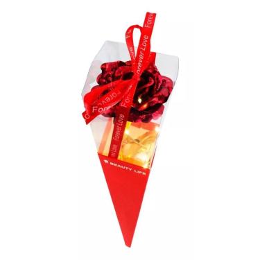 Imagem de Rosa Artificial Vermelha Luzes 36x7cm