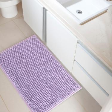Imagem de Tapete Banheiro 40x60 Antiderrapante Bolinha Microfibra Macarrão